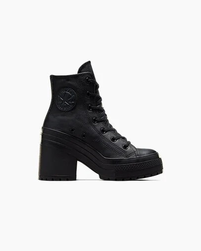 Black / White Converse Chuck 70 De Luxe Heel Leather Women Sneakers Canada | C-64705319