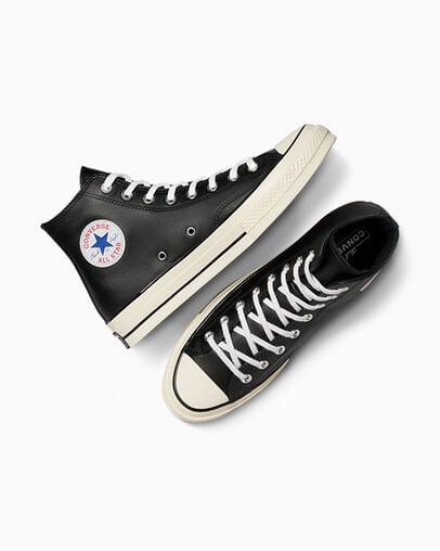 Black / White Converse Chuck 70 Leather Men Sneakers Canada | C-91258049
