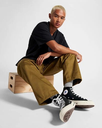 Black / White Converse Chuck 70 Leather Men Sneakers Canada | C-91258049