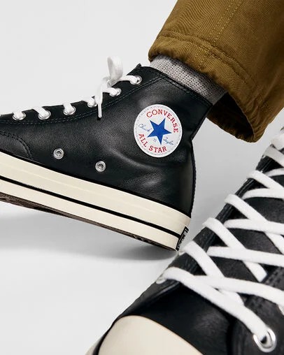Black / White Converse Chuck 70 Leather Men Sneakers Canada | C-91258049
