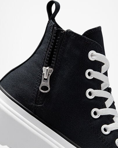 Black / White Converse Chuck Taylor All Star Lugged Lift Platform Kids' Canvas Shoes Canada | C-82039479