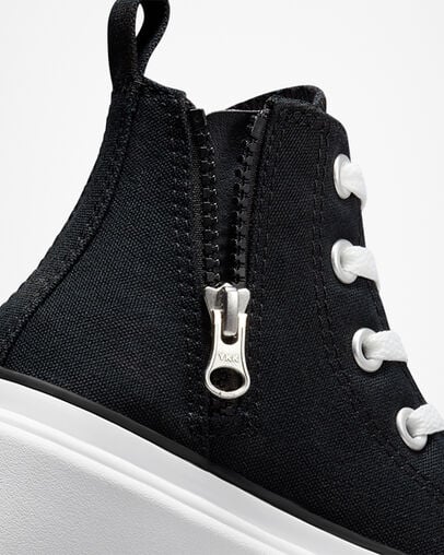 Black / White Converse Chuck Taylor All Star Lugged Lift Platform Kids' Canvas Shoes Canada | C-46792309