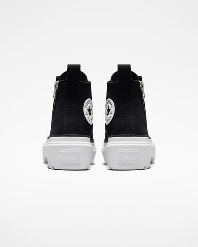 Black / White Converse Chuck Taylor All Star Lugged Lift Platform Kids' Canvas Shoes Canada | C-46792309