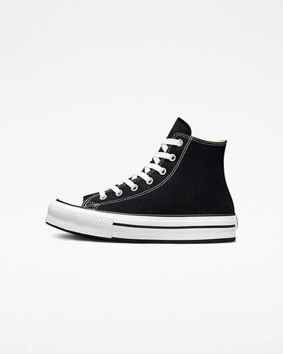 Black / White Converse Chuck Taylor All Star EVA Lift Kids' Platform Shoes Canada | C-92483169