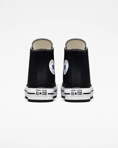 Black / White Converse Chuck Taylor All Star EVA Lift Kids' Platform Shoes Canada | C-92483169