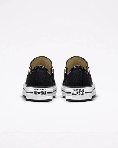 Black / White Converse Chuck Taylor All Star EVA Lift Platform Kids' Canvas Shoes Canada | C-47103899