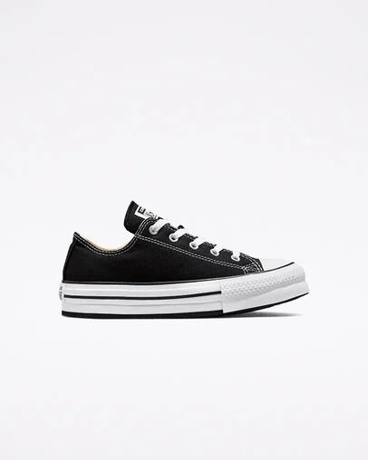 Black / White Converse Chuck Taylor All Star EVA Lift Platform Kids\' Canvas Shoes Canada | C-47103899