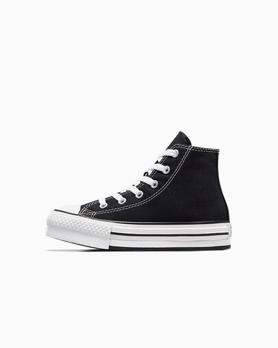 Black / White Converse Chuck Taylor All Star EVA Lift Kids' Platform Shoes Canada | C-02619389