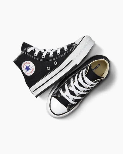 Black / White Converse Chuck Taylor All Star EVA Lift Kids' Platform Shoes Canada | C-02619389