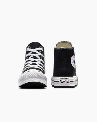 Black / White Converse Chuck Taylor All Star EVA Lift Kids' Platform Shoes Canada | C-02619389