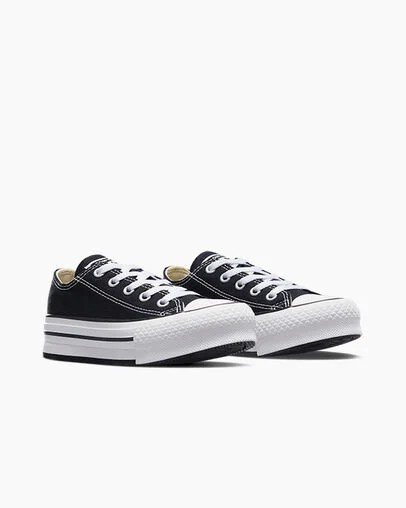 Black / White Converse Chuck Taylor All Star EVA Lift Kids' Platform Shoes Canada | C-54293109