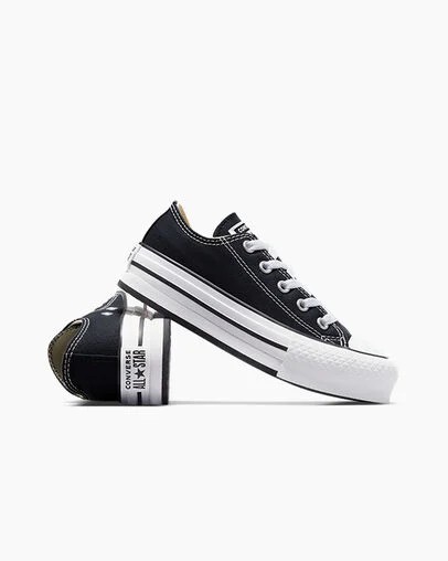Black / White Converse Chuck Taylor All Star EVA Lift Kids' Platform Shoes Canada | C-54293109