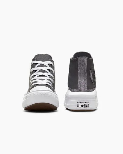 Black / White Converse Chuck Taylor All Star Move Glitter Kids' Sneakers Canada | C-35870469