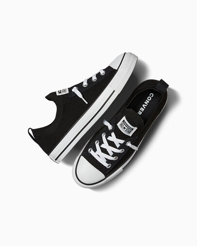Black / White Converse Chuck Taylor All Star Shoreline Knit Women Slip On Shoes Canada | C-27693089
