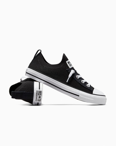 Black / White Converse Chuck Taylor All Star Shoreline Knit Women Slip On Shoes Canada | C-27693089