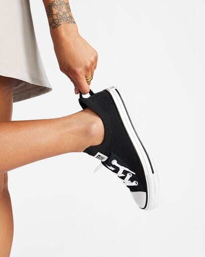 Black / White Converse Chuck Taylor All Star Shoreline Knit Women Slip On Shoes Canada | C-27693089
