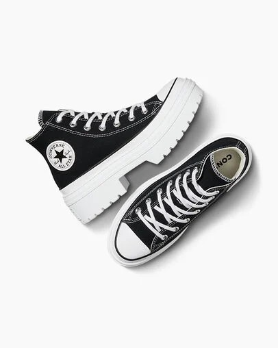 Black / White Converse Chuck Taylor All Star Lugged Heel Platform Women Boots Canada | C-14957289