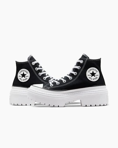 Black / White Converse Chuck Taylor All Star Lugged Heel Platform Women Boots Canada | C-14957289