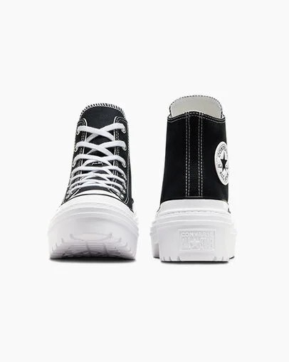 Black / White Converse Chuck Taylor All Star Lugged Heel Platform Women Boots Canada | C-14957289