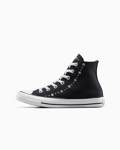 Black / White Converse Chuck Taylor All Star Petite Petals Women Sneakers Canada | C-85190279