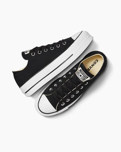 Black / White Converse Chuck Taylor All Star Lift Platform Women Canvas Shoes Canada | C-39817029