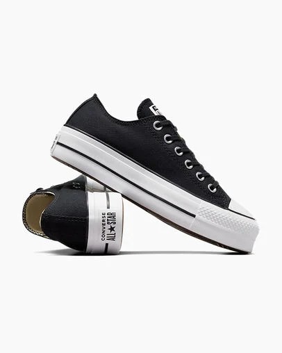 Black / White Converse Chuck Taylor All Star Lift Platform Women Canvas Shoes Canada | C-39817029