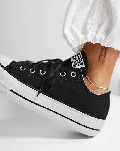 Black / White Converse Chuck Taylor All Star Lift Platform Women Canvas Shoes Canada | C-39817029
