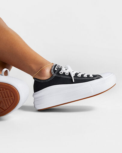 Black / White Converse Chuck Taylor All Star Move Women Platform Shoes Canada | C-16837529