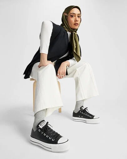 Black / White Converse Chuck Taylor All Star Lift Women Platform Shoes Canada | C-82350619