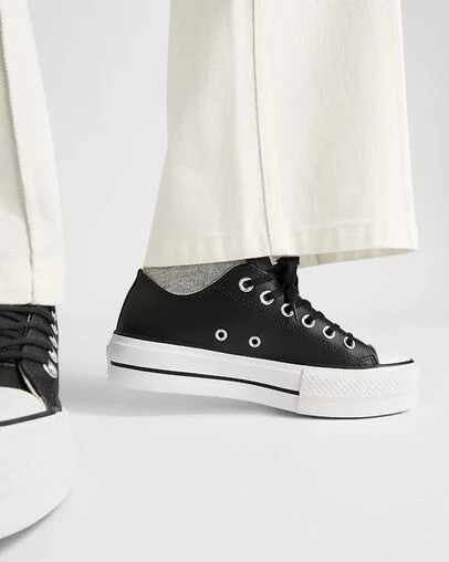 Black / White Converse Chuck Taylor All Star Lift Women Platform Shoes Canada | C-82350619