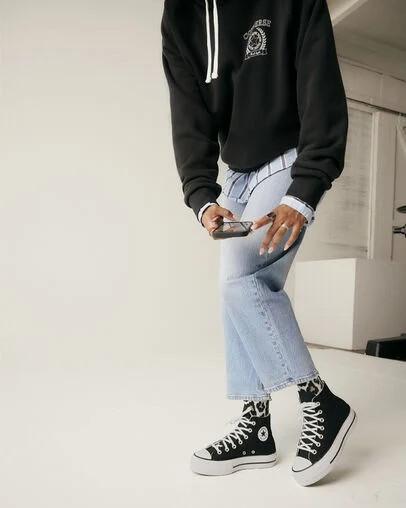 Black / White Converse Chuck Taylor All Star Lift Platform Women Canvas Shoes Canada | C-27164939