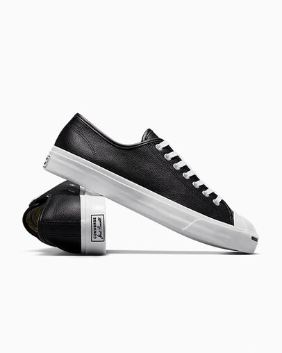 Black / White Converse Jack Purcell Leather Men Tennis Shoes Canada | C-58934019