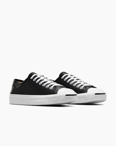 Black / White Converse Jack Purcell Leather Women Tennis Shoes Canada | C-20856139