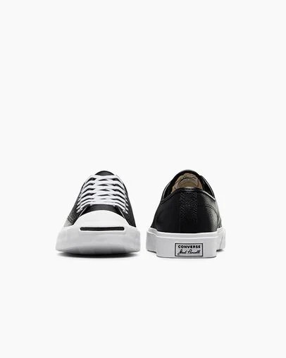 Black / White Converse Jack Purcell Leather Women Tennis Shoes Canada | C-20856139
