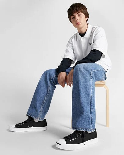 Black / White Converse Jack Purcell Men Canvas Shoes Canada | C-29078469