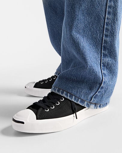 Black / White Converse Jack Purcell Women Canvas Shoes Canada | C-03541969