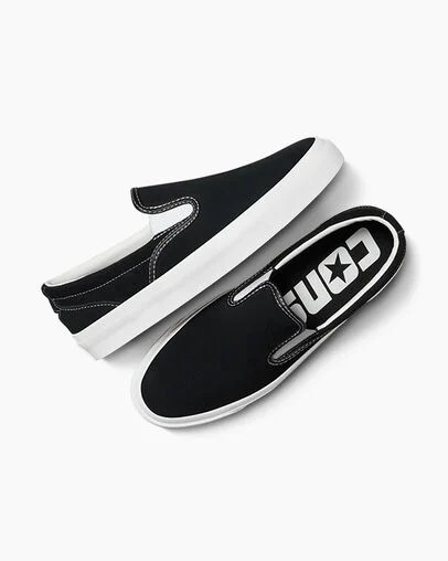 Black / White Converse One Star CC Pro Suede Slip Men Skate Shoes Canada | C-09734829