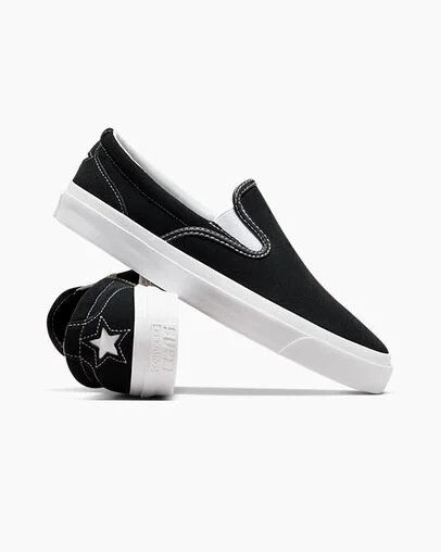 Black / White Converse One Star CC Pro Suede Slip Men Skate Shoes Canada | C-09734829