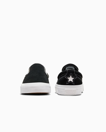 Black / White Converse One Star CC Pro Suede Slip Men Skate Shoes Canada | C-09734829