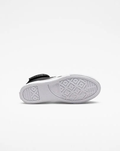 Black / White Converse Pro Blaze Strap Leather Kids' Sneakers Canada | C-54917029