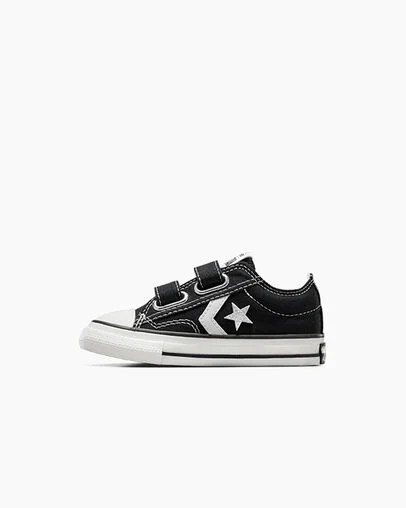 Black / White Converse Star Player 76 Easy-On Kids' Canvas Shoes Canada | C-23167809