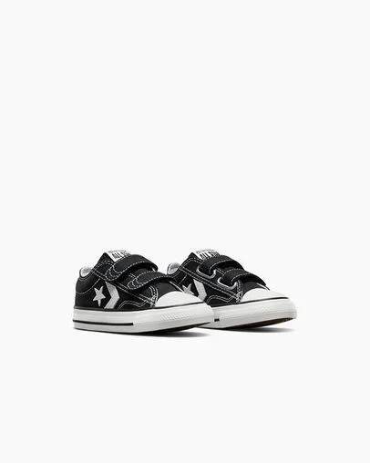 Black / White Converse Star Player 76 Easy-On Kids' Canvas Shoes Canada | C-23167809