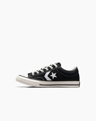 Black / White Converse Star Player 76 Foundational Kids' Canvas Shoes Canada | C-78421369