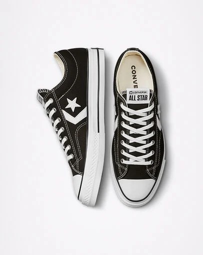 Black / White Converse Star Player 76 Premium Men Canvas Shoes Canada | C-35296089