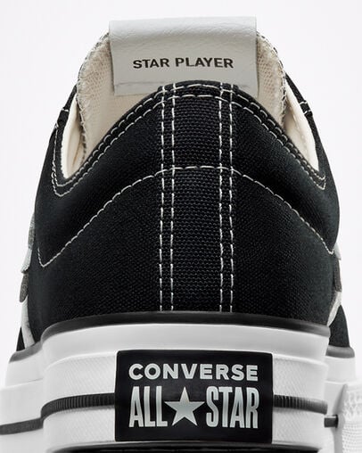 Black / White Converse Star Player 76 Premium Men Canvas Shoes Canada | C-35296089