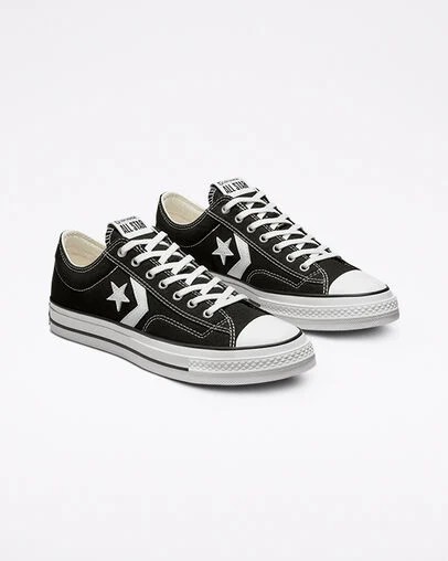 Black / White Converse Star Player 76 Premium Men Canvas Shoes Canada | C-28165499