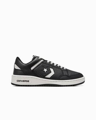Black / White Converse Weapon Leather Women Basketball Shoes Canada | C-10285739
