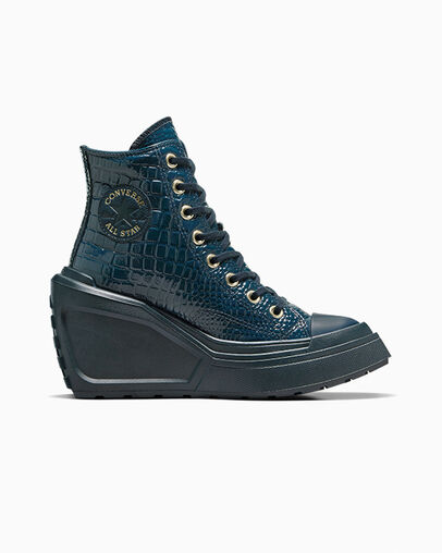 Blue / Gold Converse Chuck 70 De Luxe Wedge Women Platform Shoes Canada | C-97530249