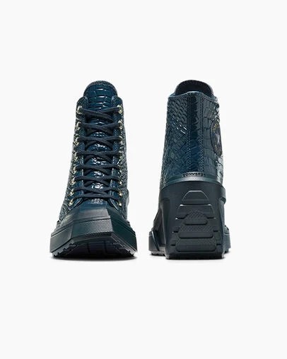 Blue / Gold Converse Chuck 70 De Luxe Wedge Women Platform Shoes Canada | C-71624939