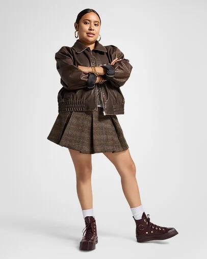 Burgundy / Gold / Black Converse Chuck 70 De Luxe Squared Leather Women Sneakers Canada | C-53170849